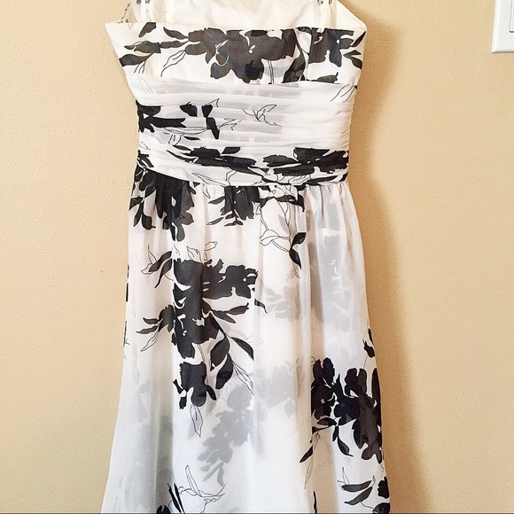 floral print strapless dress - Picture 2 of 4